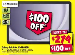 JB Hi-Fi Galaxy Tab A9+ Wi-Fi 64GB 11 offer