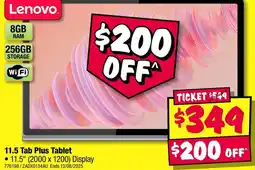 JB Hi-Fi Lenovo 11.5 Tab Plus Tablet 11.5" (2000 x 1200) Display offer