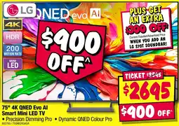 JB Hi-Fi 75" 4K QNED Evo Al Smart Mini LED TV offer