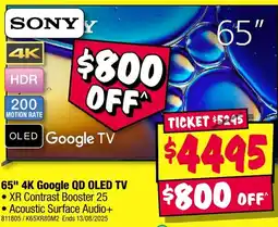 JB Hi-Fi 65" 4K Google QD OLED TV offer