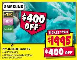 JB Hi-Fi 75" 4K QLED Smart TV offer