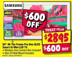 JB Hi-Fi 65" 4K The Frame Pro Neo QLED Smart Al Mini LED TV offer