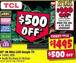 JB Hi-Fi 65" 4K Mini-LED Google TV offer