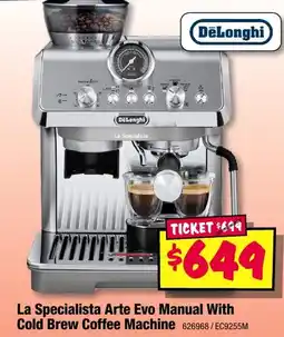 JB Hi-Fi La Specialista Arte Evo Manual With Cold Brew Coffee Machine offer
