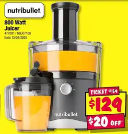 JB Hi-Fi nutribullet 800 Watt Juicer offer