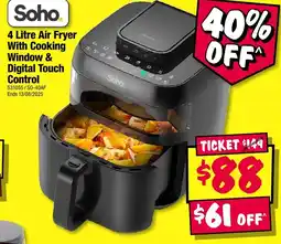 JB Hi-Fi Soho 4 Litre Air Fryer With Cooking Window & Digital Touch offer