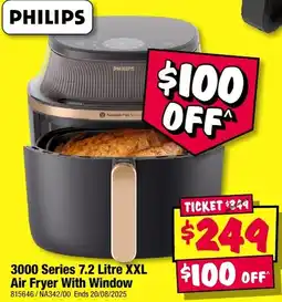 JB Hi-Fi PHILIPS 3000 Series 7.2 Litre XXL Air Fryer With Window offer