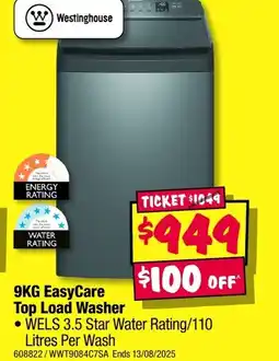 JB Hi-Fi 9KG EasyCare Top Load Washer offer