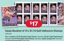 Australia Post Opals Booklet of 10 Self-Adhesive Stamps offer