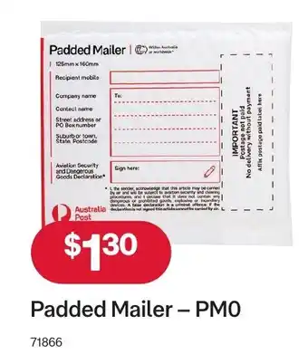 Australia Post Padded Mailer - PMO offer