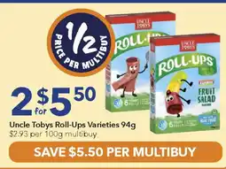 Ritchies Uncle Tobys Roll-Ups Varieties offer