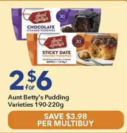 Ritchies Aunt Betty's Pudding Varieties offer
