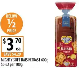 Supabarn Mighty soft raisin toast offer