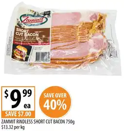 Supabarn Zammit rindless short cut bacon offer