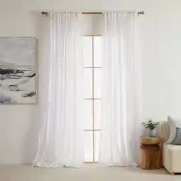 Pillow Talk Washed Linen Sheer Curtain 2 Pack by M.U.S.E offer