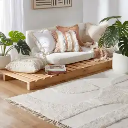 Pillow Talk Farrah Moonbeam Geometric Tufted Cotton Floor Rug by Habitat offer