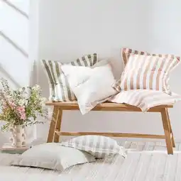Pillow Talk Frankie Stripe Feather Square Cushion by M.U.S.E offer