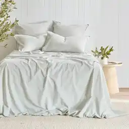 Pillow Talk Striped Linen Cotton Sheet Set by Habitat offer