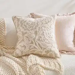 Pillow Talk Magnolia Embroidered Cushion by M.U.S.E offer