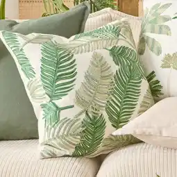 Pillow Talk Kavari Leaf Embroidered Square Cushion by M.U.S.E offer