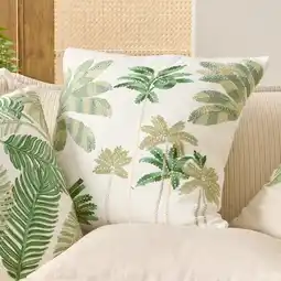 Pillow Talk Alani Embroidered Tropical Square Cushion by M.U.S.E offer