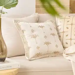 Pillow Talk Raina Palm Square Cushion by M.U.S.E offer