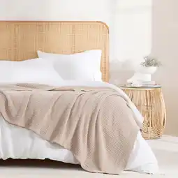 Pillow Talk Knit Weave 360gsm Cotton Blanket by Hilton offer