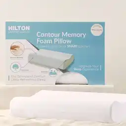 Pillow Talk Comfort Science Memory Foam Contour Medium Pillow by Hilton offer