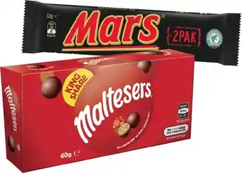 IGA Maltesers Kingsize 60g, Mars or Bounty Bar 2-3 Pack Selected Varieties offer