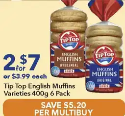 Ritchies Tip Top English Muffins Varieties offer