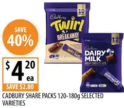Supabarn Cadbury share packs offer
