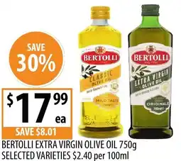 Supabarn Bertolli extra virgin olive oil offer