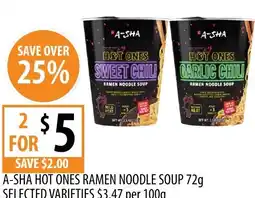 Supabarn A-sha hot ones ramen noodle soup offer