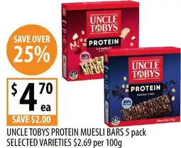 Supabarn Uncle tobys protein muesli bars offer