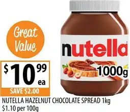 Supabarn Nutella hazelnut chocolate spread offer