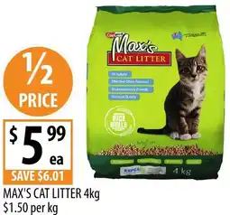 Supabarn Max's cat litter offer