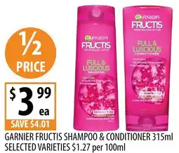 Supabarn Garnier fructis shampoo & conditioner offer