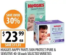 Supabarn Huggies nappy pants skin protect/pure & sensitive offer