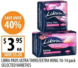 Supabarn Libra pads ultra thins/extra wing offer