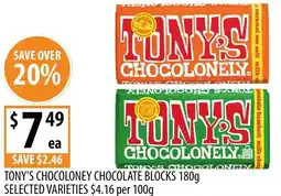 Supabarn Tony's chocoloney chocolate blocks offer