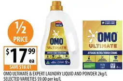 Supabarn Omo ultimate & expert laundry liquid and powder offer