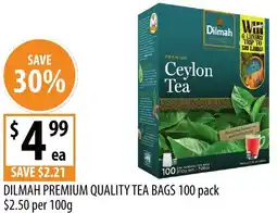 Supabarn Dilmah premium quality tea bags offer