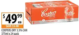 Supabarn Coopers dry 3.5% can offer
