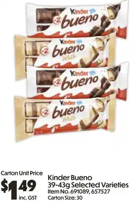Campbells Wholesale Kinder Bueno offer