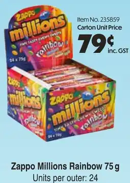 Campbells Wholesale Zappo Millions Rainbow offer