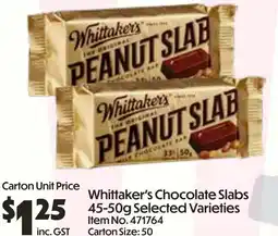 Campbells Wholesale Whittaker's Chocolate Slabs offer