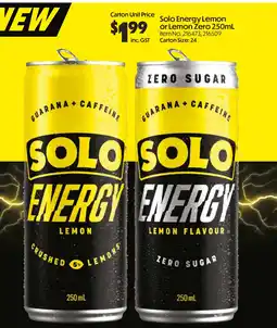 Campbells Wholesale Solo Energy Lemon or Lemon Zero offer