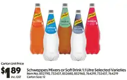 Campbells Wholesale Schweppes Mixers or Soft Drink offer