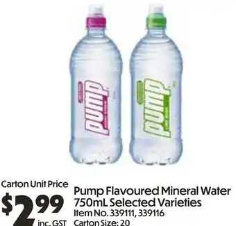 Campbells Wholesale Pump Flavoured Mineral Water offer
