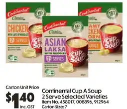 Campbells Wholesale Continental Cup A Soup offer